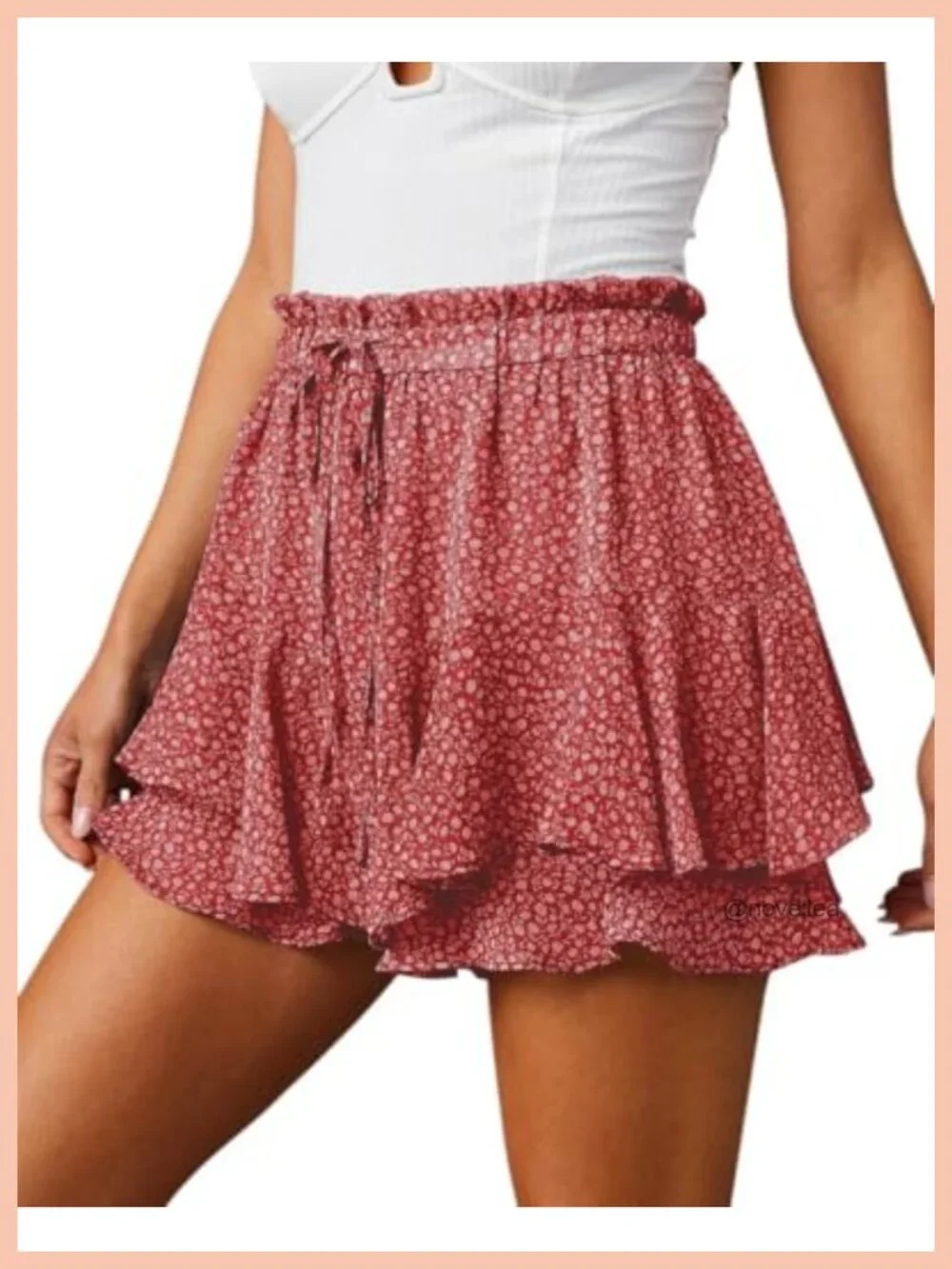 Women's Flowy Chiffon Skorts Running Shorts with Drawstring High Rise